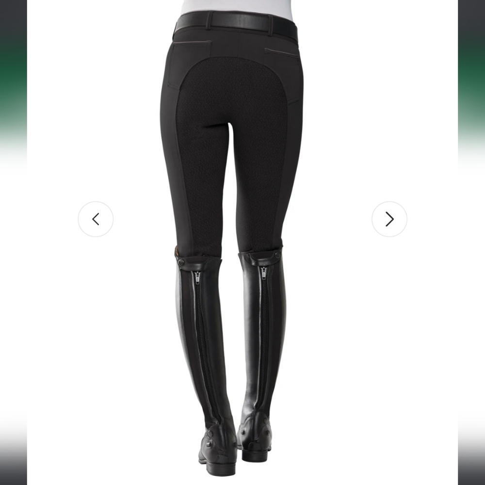 Dover Saddlery Breech Wellesley Piped Silicone 350523 Black - 30 Waist